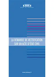 Demande de rectification sur un acte d'état civil